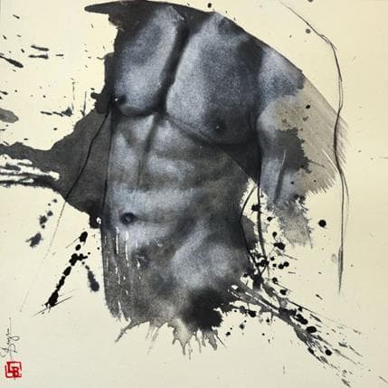 Painting Torse homme by Bergues Laurent | Painting Figurative Mixed Nude