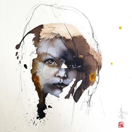 Painting envisager une tâche 04 05 PM by Bergues Laurent | Painting Figurative Mixed Portrait