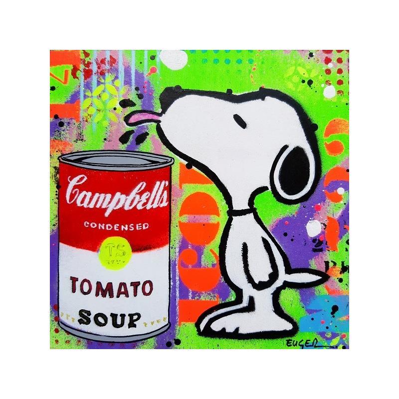 Painting SNOOPY LIKES TOMATO SOUP by Euger Philippe | Painting Pop art Mixed Pop icons