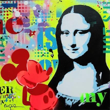 Painting MICKEY LOVES MONA LISA by Euger Philippe | Painting Pop art Mixed Pop icons