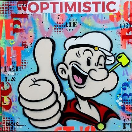 Painting OPTIMISTIC by Euger Philippe | Painting Pop art Mixed Pop icons