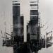 Painting Run out by Rey Julien | Painting Figurative Urban Black & White Cardboard Acrylic