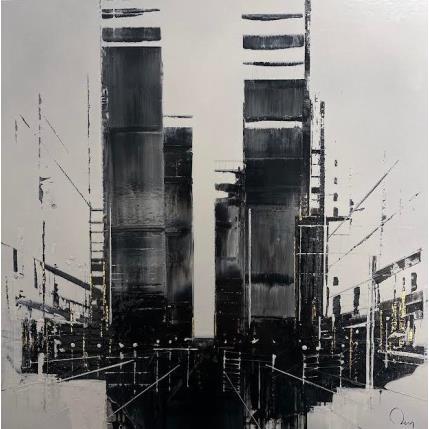 Painting Run out by Rey Julien | Painting Figurative Acrylic, Cardboard Black & White, Urban