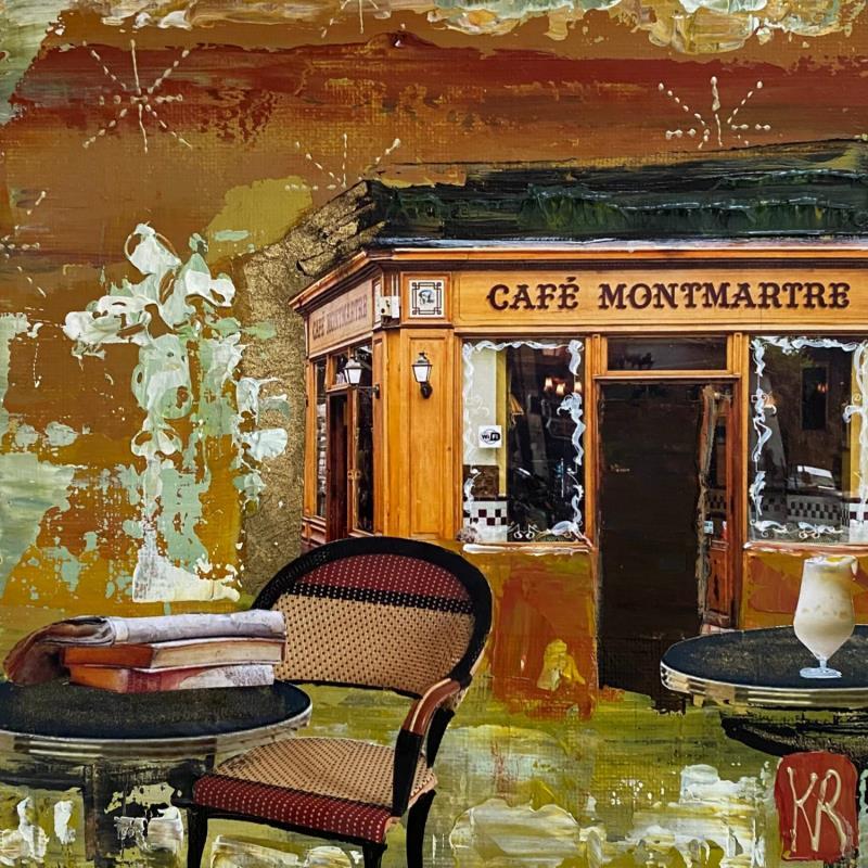 Painting Café de la butte  by Romanelli Karine | Painting Figurative Life style Mixed