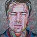 Peinture Brad Pitt par Medeya Lemdiya | Tableau Pop Art Acrylique icones Pop