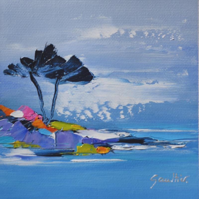 Painting A l'horizon by Gaultier Dominique | Painting Figurative Landscapes Marine Oil
