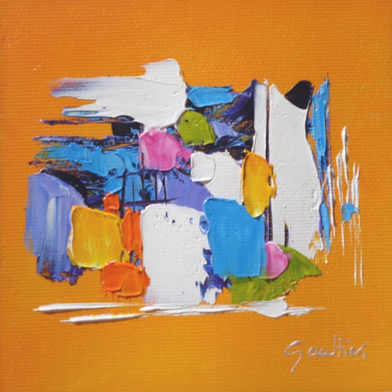 Painting Jaune Soleil by Gaultier Dominique | Painting Abstract Minimalist Oil