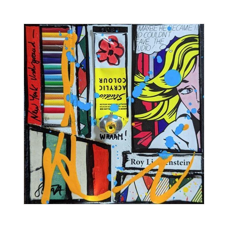 Peinture Tribute to R. Lichtenstein par Costa Sophie | Tableau Pop Art Mixte icones Pop