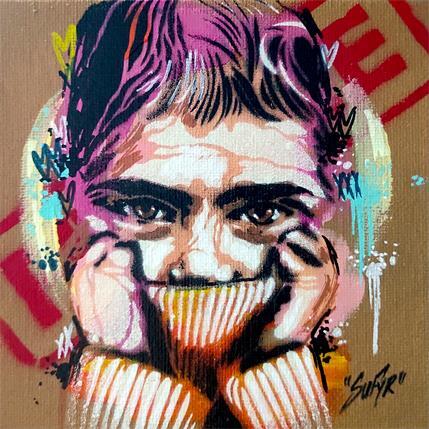 Painting Regard d'exil by Sufyr | Painting Street art Acrylic, Graffiti, Mixed Portrait