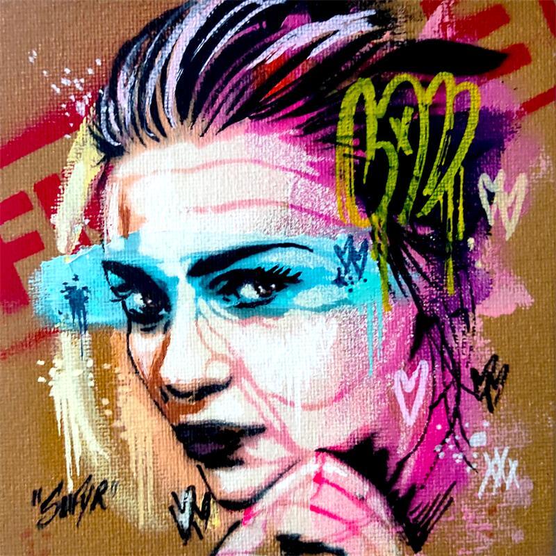 Painting Regard de Sylva by Sufyr | Painting Street art Portrait Graffiti Acrylic