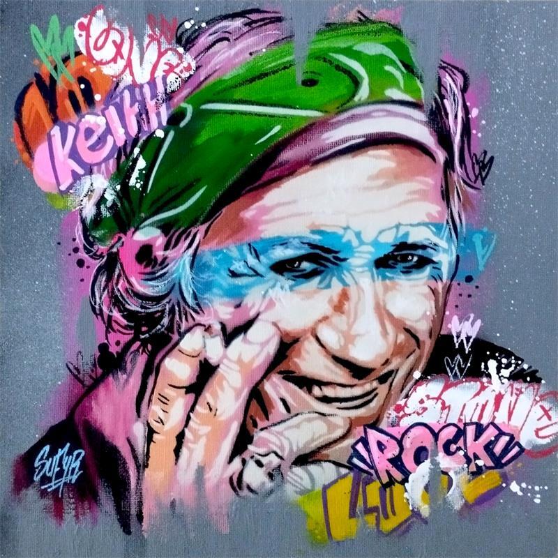 Gemälde Rolling Stones - Keith von Sufyr | Gemälde Street art Acryl, Graffiti