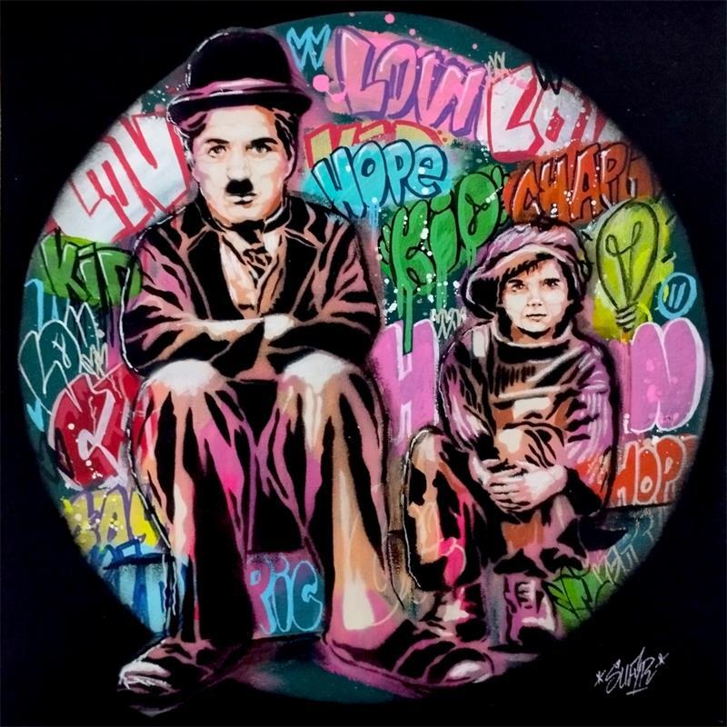Peinture Chaplin the kid par Sufyr | Tableau Street Art Acrylique, Graffiti