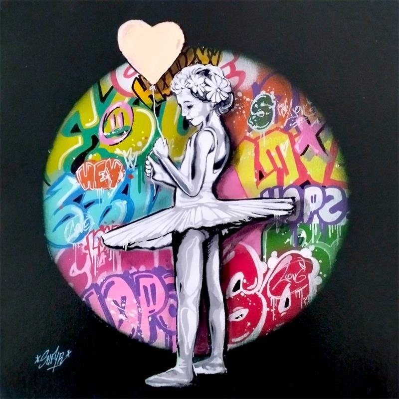Painting La danseuse au ballon by Sufyr | Painting Street art Acrylic, Graffiti Life style