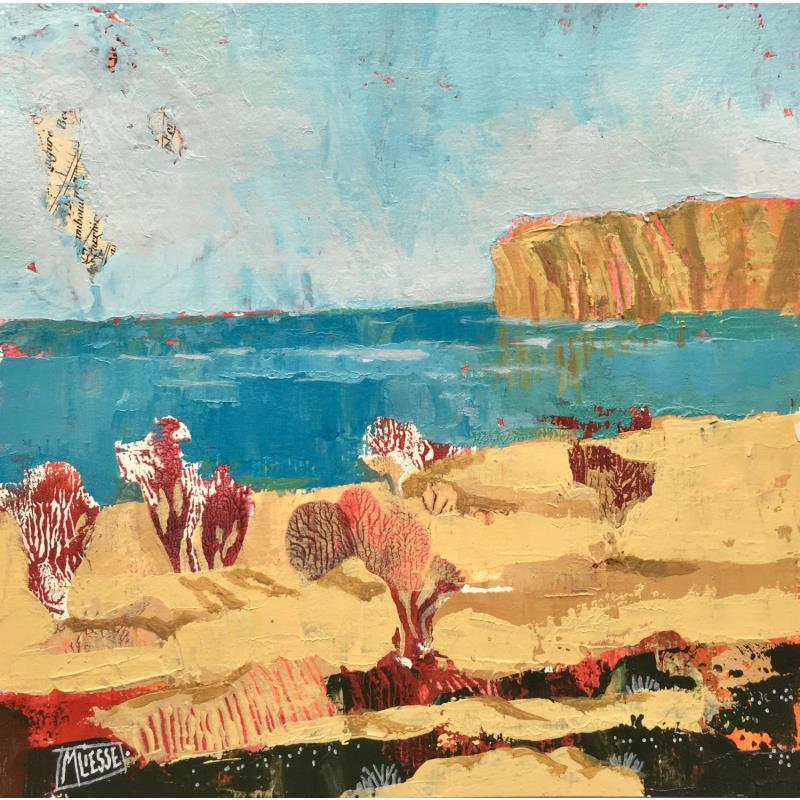 Gemälde Variation mer et falaise  von Bertre Flandrin Marie-Liesse | Gemälde Figurativ Landschaften Marine Acryl