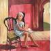 Painting La petite chaise noire  by Bertre Flandrin Marie-Liesse | Painting Figurative Portrait Life style Acrylic