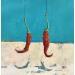 Painting Piments en duo  by Bertre Flandrin Marie-Liesse | Painting Figurative Still-life Acrylic