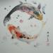 Painting Carps by Du Mingxuan | Painting Figurative Animals Watercolor