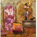Gemälde La chambre rose von Romanelli Karine | Gemälde Figurativ Alltagsszenen Collage