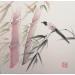 Painting Pink bamboos by De Giorgi Mauro | Painting Raw art Landscapes