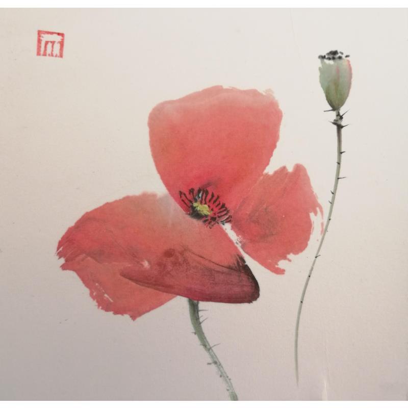 Peinture Poppies 4 par De Giorgi Mauro | Tableau Art Singulier Paysages
