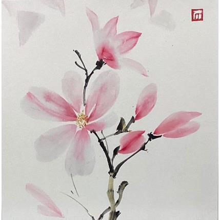 Painting Magnolia in the wind by De Giorgi Mauro | Painting Raw art Mixed Landscapes