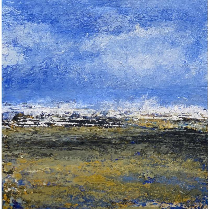 Painting Mer du nord  by Rocco Sophie | Painting Abstract Minimalist Oil Acrylic Gluing Sand
