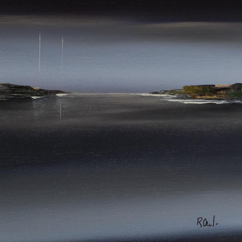 Painting Impressions nocturnes 42 by Roussel Marie-Ange et Fanny | Painting Figurative Marine Oil