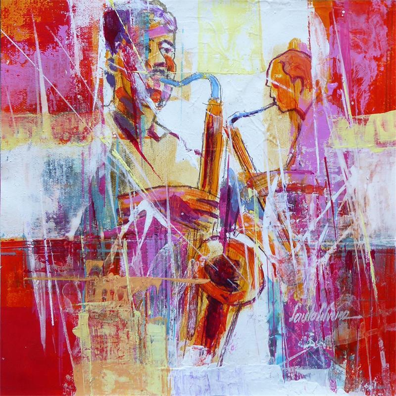 Painting Jazz Love by Silveira Saulo | Painting Figurative Acrylic
