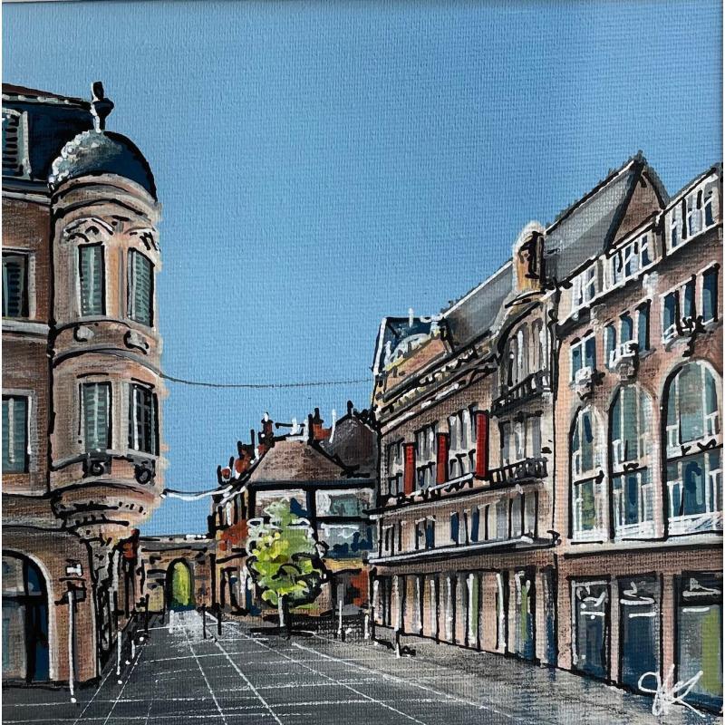 Peinture La rue de la Liberté et la porte Guillaume. Dijon  par Touras Sophie-Kim  | Tableau Figuratif Paysages Urbain