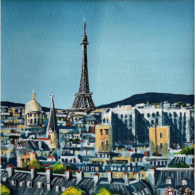 Painting Paris is blue by Touras Sophie-Kim  | Painting Figurative Landscapes, Pop icons, Urban