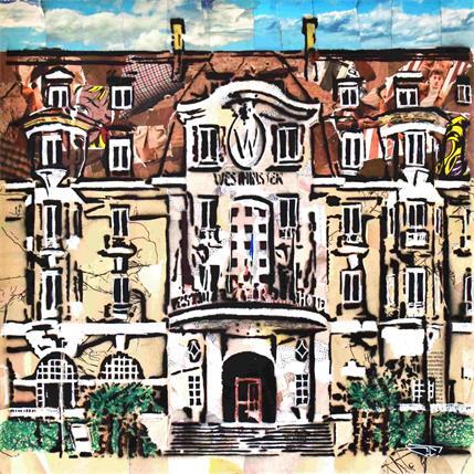 Painting Hôtel Westminster du Touquet by G. Carta | Painting Pop art Mixed Landscapes, Marine, Urban
