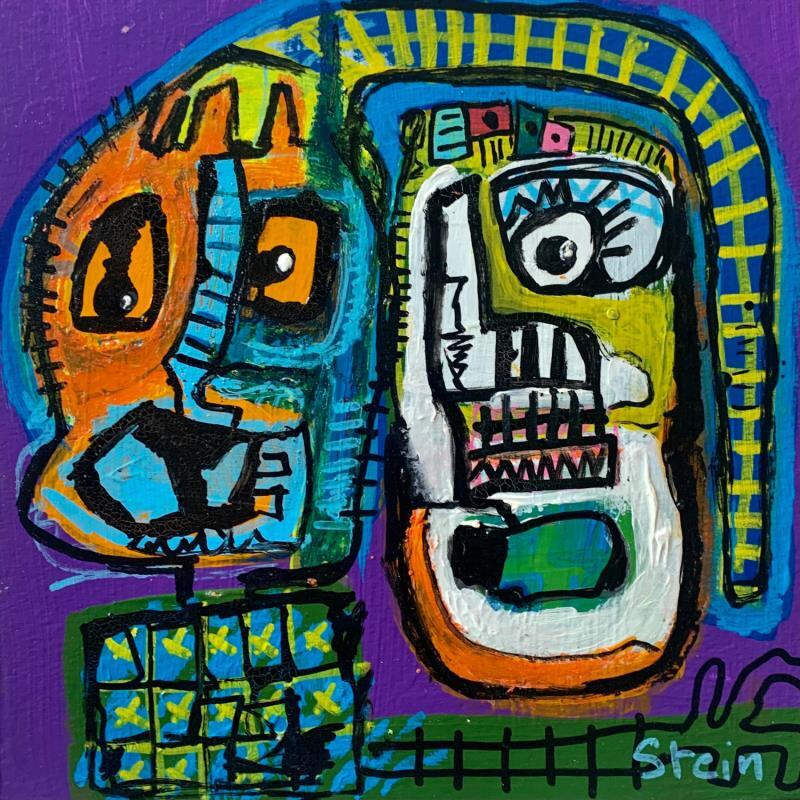 Painting Mon oeil  by Stein Eric  | Painting Raw art Acrylic, Cardboard Pop icons, Portrait