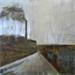 Gemälde Route cévenole von Mahieu Bertrand | Gemälde Art brut Landschaften Metall