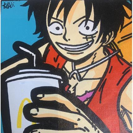 Peinture Luffy with Mc Donald's cup par Kalo | Tableau