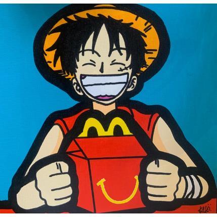 Painting Luffy Happy Meal by Kalo | Painting Pop art Mixed Pop icons, Portrait