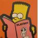 Gemälde Bart reading Playboy 2 von Kalo | Gemälde Pop-Art Pop-Ikonen Graffiti Acryl Collage Posca