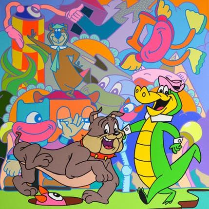 Painting Hector ,Wally Gator and Yogi bear by Hank China | Painting Pop art Mixed Pop icons