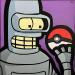 Painting Bender Pokemon by Kalo | Painting Pop-art Pop icons Graffiti Gluing Posca
