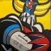 Gemälde Goldorak Iphone von Kalo | Gemälde Pop-Art Pop-Ikonen Graffiti Acryl Collage Posca