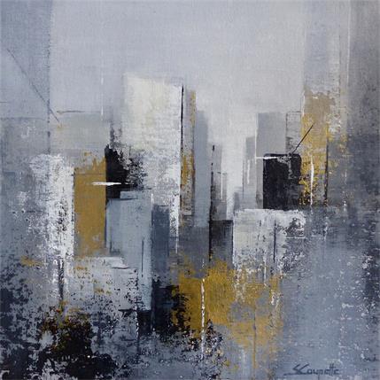Painting October Golden Lights by Coupette Steffi | Painting Abstract Acrylic Urban
