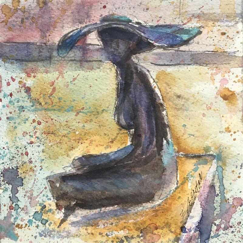 Painting Troyes n°112 Lili by Hoffmann Elisabeth | Painting Figurative Watercolor Landscapes, Urban