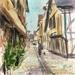 Painting Troyes n°119 Rue Linard Gonthier by Hoffmann Elisabeth | Painting Figurative Landscapes Urban Watercolor
