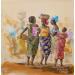 Painting Retrouvailles des dames by Lama Niankoye | Painting Figurative Life style Acrylic