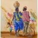 Painting La famille 2 by Lama Niankoye | Painting Figurative Life style Acrylic