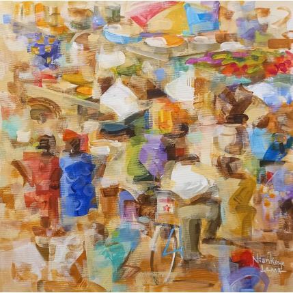 Painting Marché Africain by Lama Niankoye | Painting Abstract Acrylic Life style