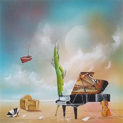 Painting Concerto en Sol...itude majeure... by Valot Lionel | Painting Surrealist Acrylic Landscapes, Life style
