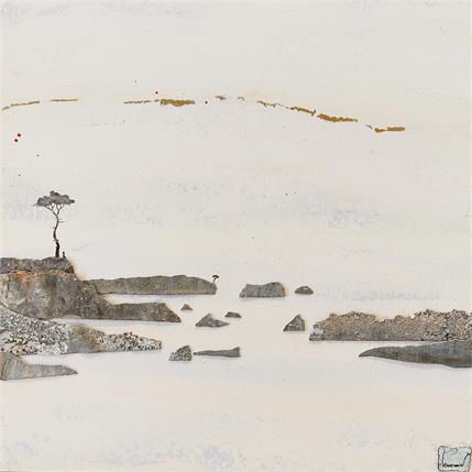 Painting Tourné vers l'inconnu by Lemonnier  | Painting Figurative Mixed Landscapes, Marine, Minimalist