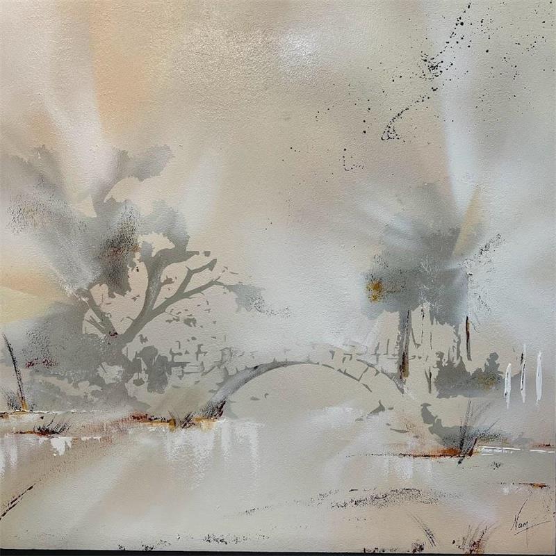 Painting 662 by Naen | Painting Figurative Acrylic, Metal Landscapes