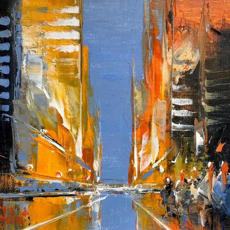 Painting Walking in New York by Hébert Franck | Painting Figurative Oil Urban