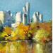 Painting Central park by Hébert Franck | Painting Figurative Oil